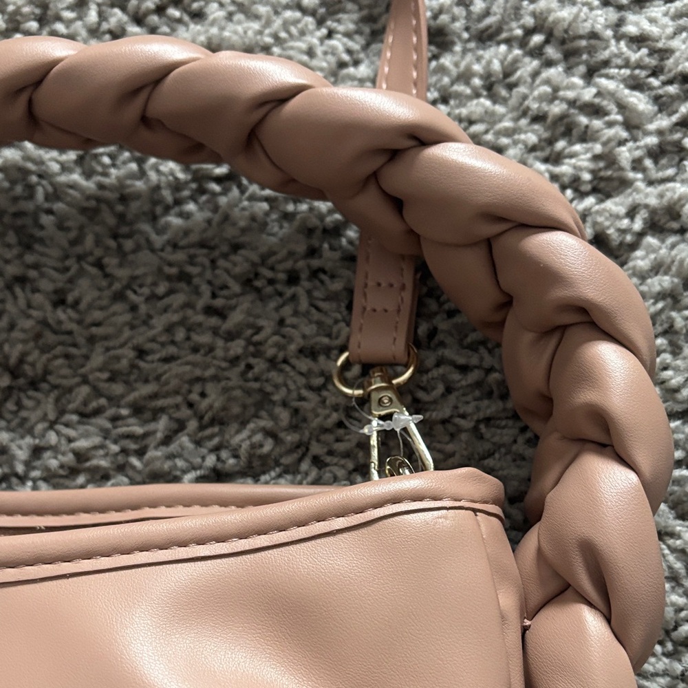 Madden NYC Luxurious Braided Handle Hobo Bag in Nude - Picture 4 of 10